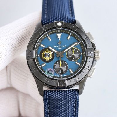 Breitling Avenger Chronograph Steel Case 44mm 7750 Movement Black/Blue Dial Men Watch